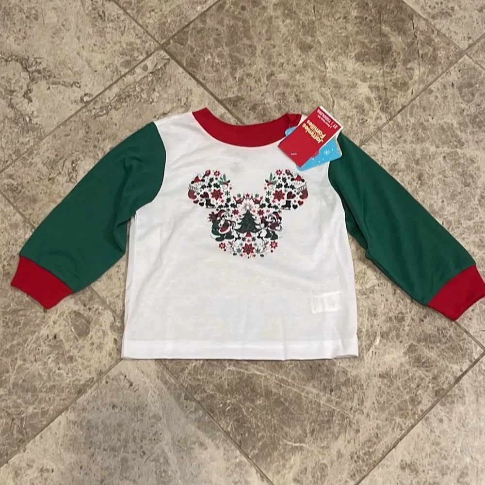 Disney Mickey Mouse Christmas Pajamas Toddler 2T Boys NEW Holiday 2 Piece Set
